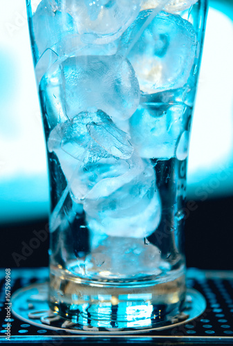Light coctail with ice cubes
