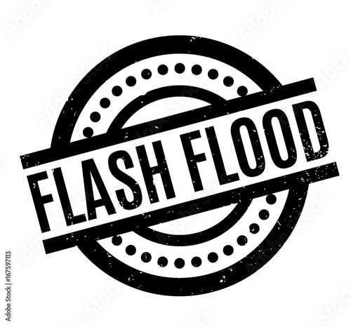 Flash Flood rubber stamp. Grunge design with dust scratches. Effects can be easily removed for a clean, crisp look. Color is easily changed.