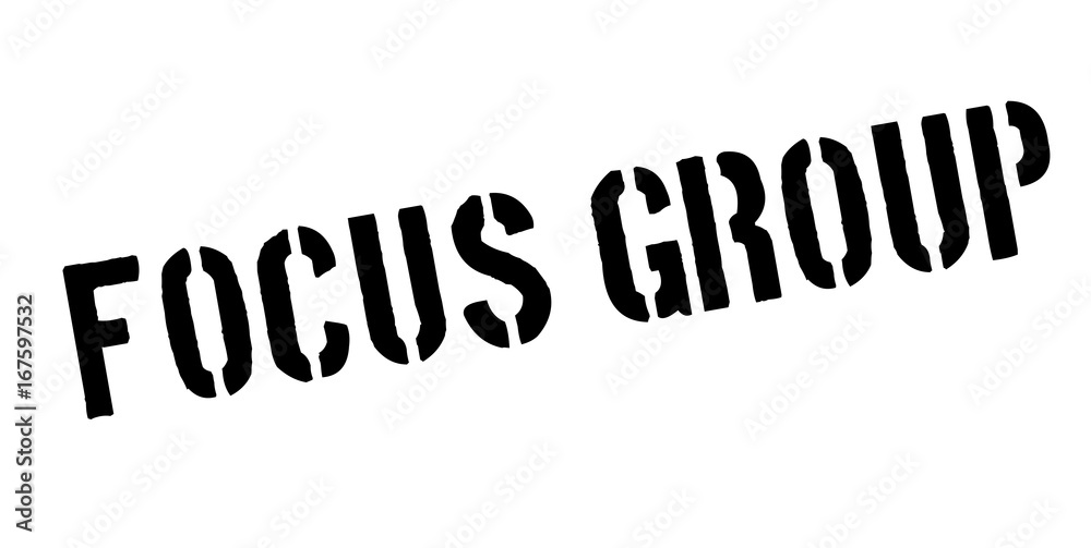 Focus Group rubber stamp. Grunge design with dust scratches. Effects can be easily removed for a clean, crisp look. Color is easily changed.