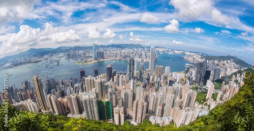 Top view of Hong Kong city