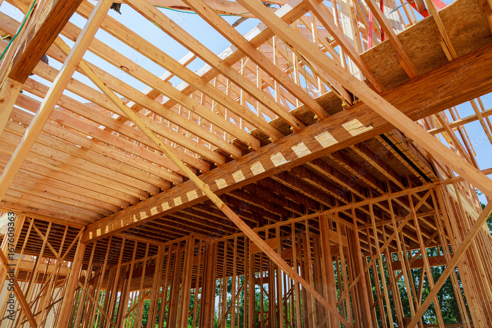 New residential construction house framing New residential construction house framing