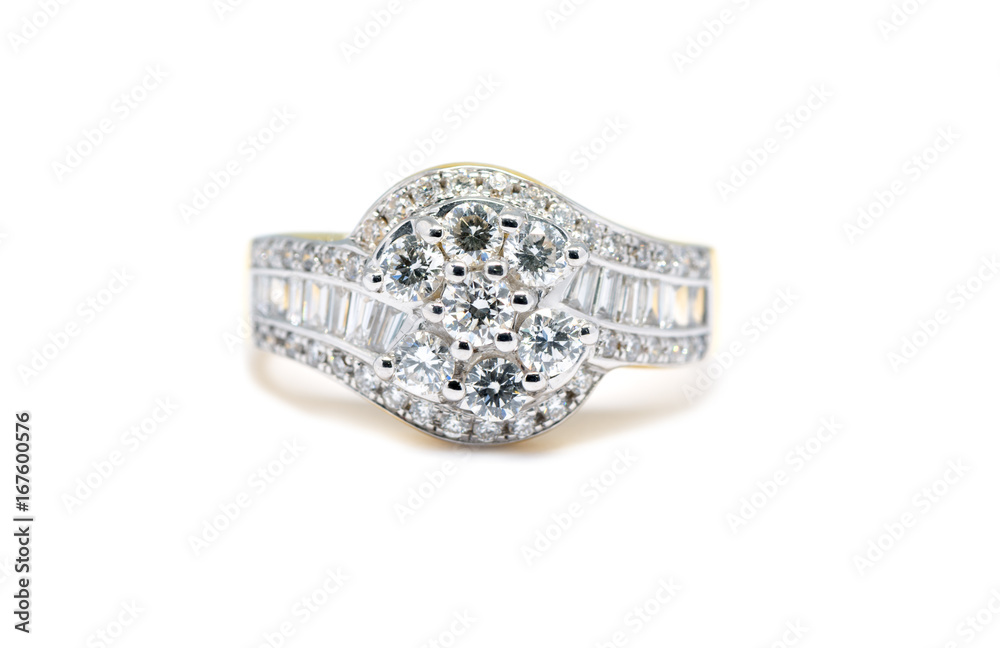 Gold ring with diamond isolated Gold ring with diamond isolated