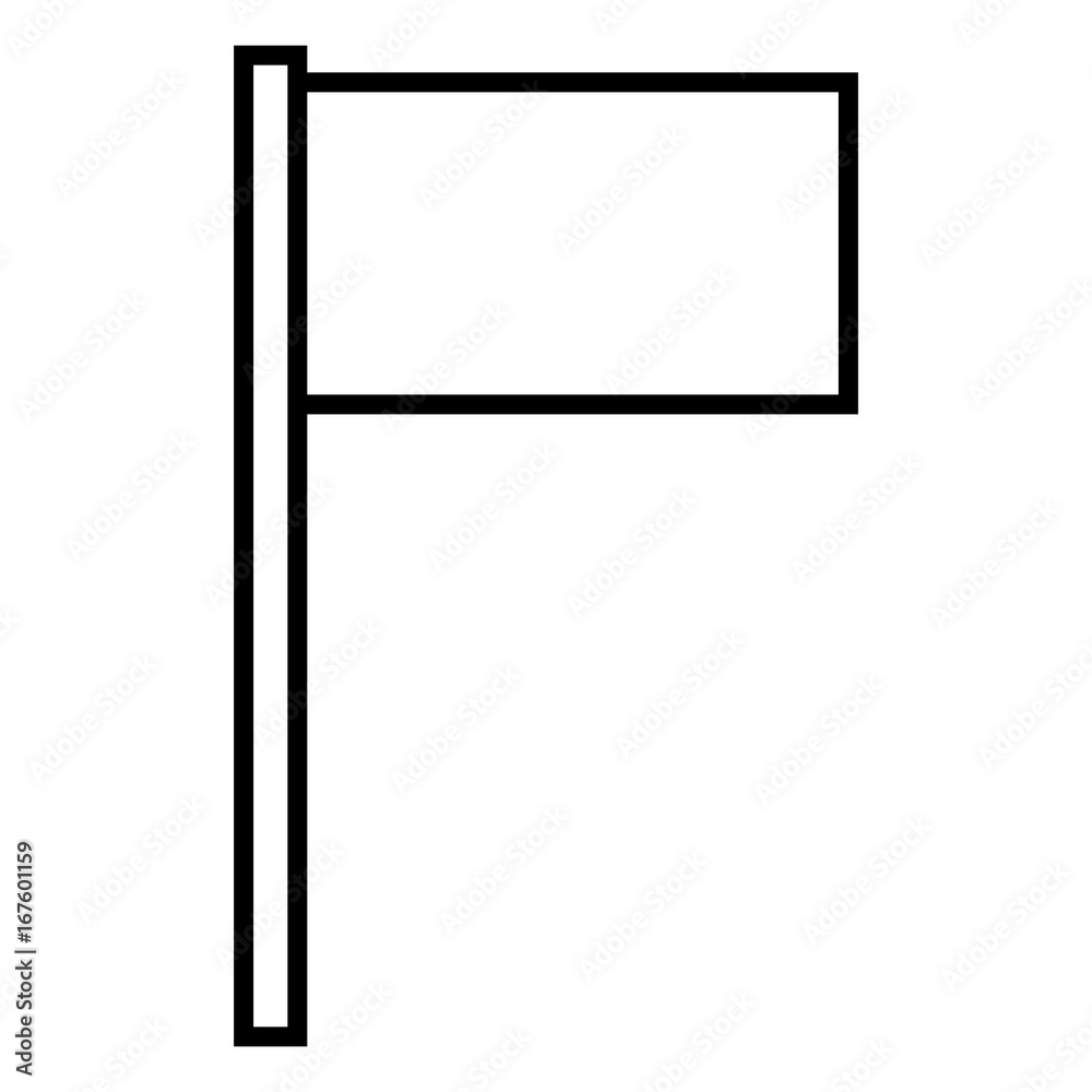 Vector Black Outline Minimalistic Flag Icon Vector Black Outline Minimalistic Flag Icon