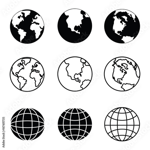 Earth vector icons set