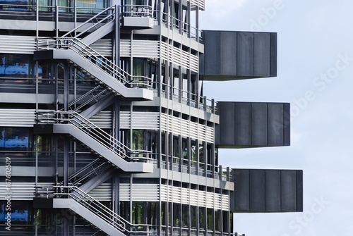Fragment of a modern building. Modern architecture design in Hamburg, Germany