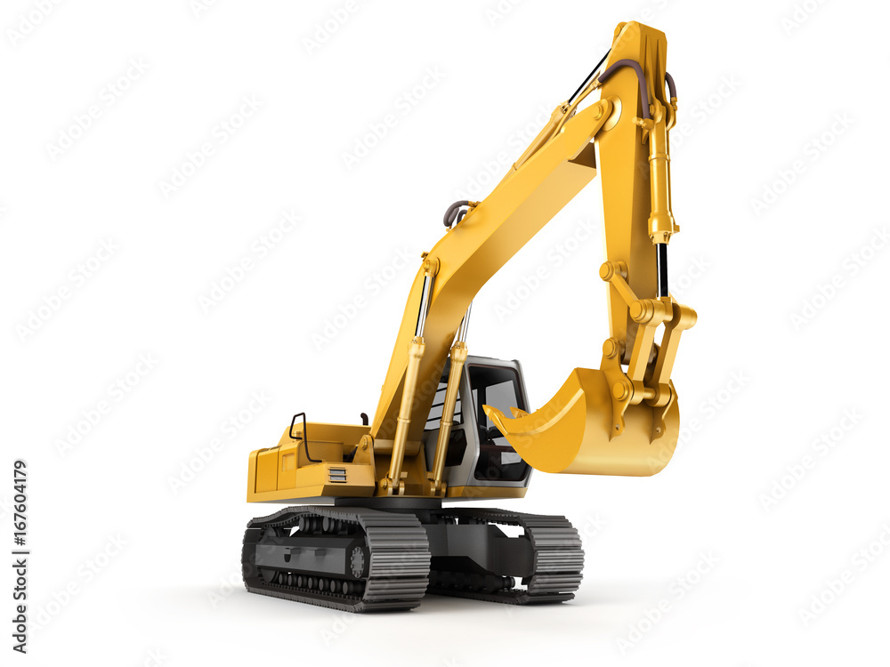 Hydraulic Excavator. Front view Hydraulic Excavator. Front view