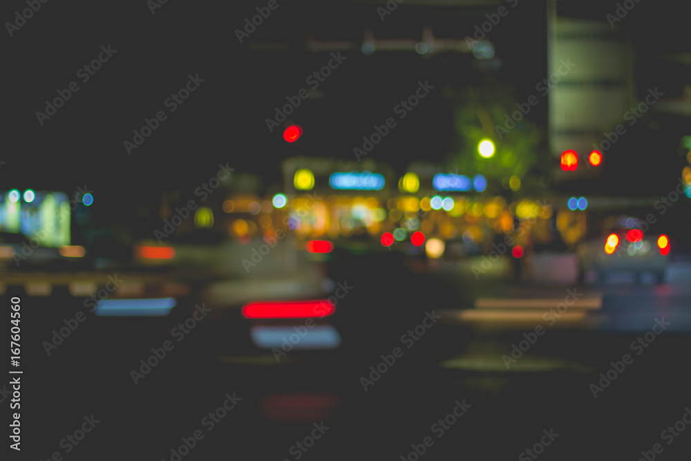 Blur image of car light and traffic in the city for abstract background