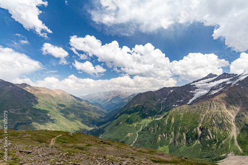 Colorful view of the mountains near Elbrus