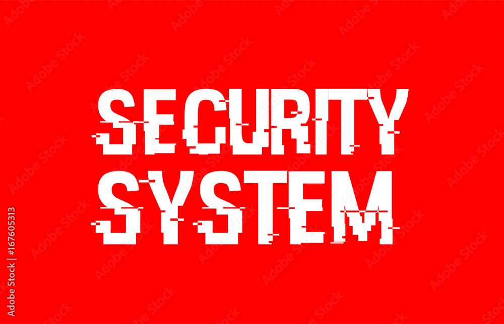 security system text red white concept design background