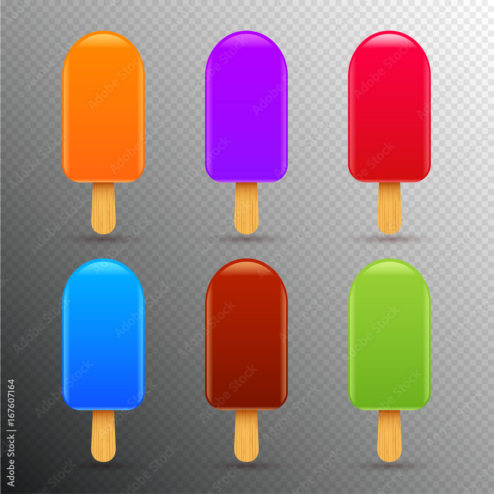 Vector ice cream set. Icecream with chocolate flavor, different color illustration Vector ice cream set. Icecream with chocolate flavor, different color illustration