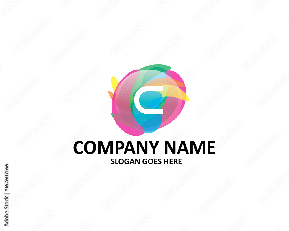 c letter abstract colorful logo c letter abstract colorful logo