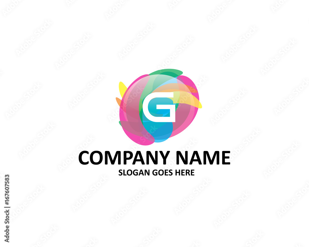 g letter abstract colorful logo