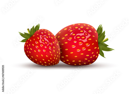 Strawberry vector fresh berry desert. Fruit sweet food