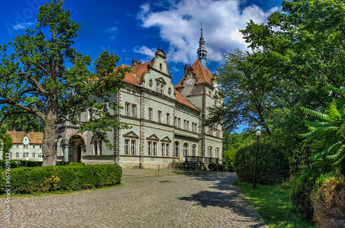 Background of Shenborn Castle in the Ukrainian carpathians