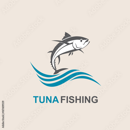 icon of tuna fish with waves