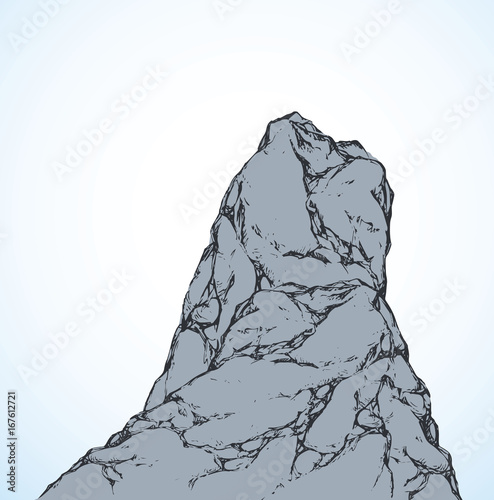 Cliff. Vector drawing