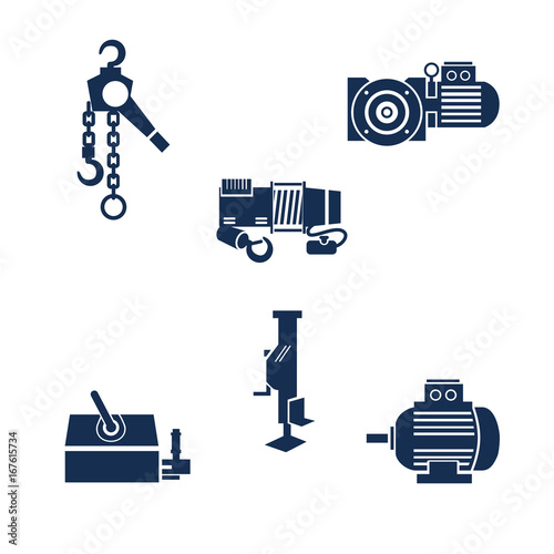 Icons of different types of lifting devices