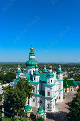 Troitskyi monastery from the height of the bird's flight in Chernihiv