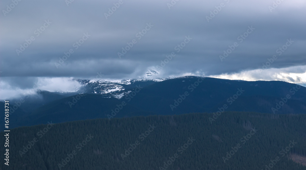 Spring landscape in the Carpathian mountains Spring landscape in the Carpathian mountains