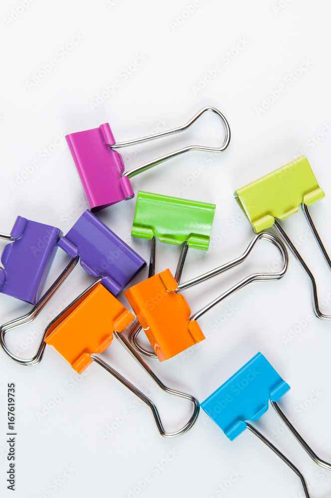 colorful school supplies on a white background colorful school supplies on a white background