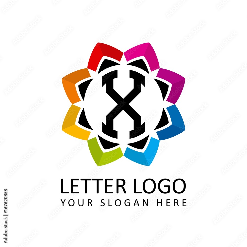 Obraz premium Letter X for Multimedia logo, beauty logo, nature logo, institute logo