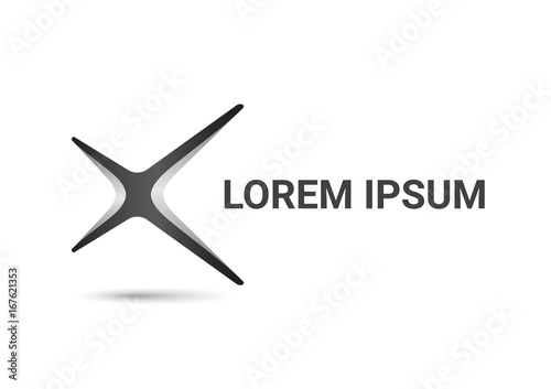 letter x vector logo design template, angle icon, corner sign, boomerang symbol, vector illustration