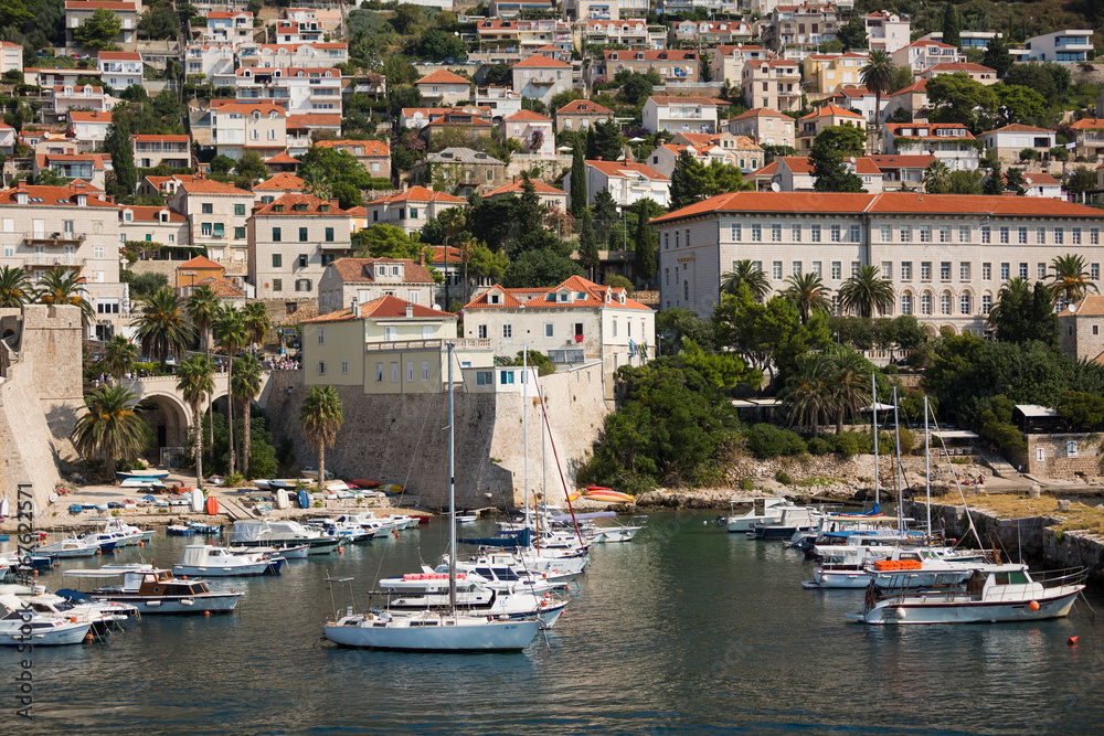 The harbour of Dubrovnik,  Croatia