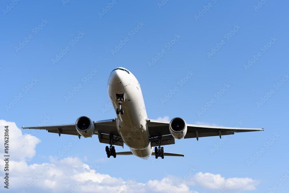 Fototapeta premium Samolot i błękitne niebo