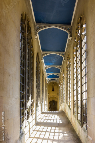 View inside bridge of sighs in Cambridge