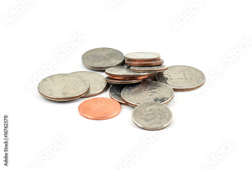 Pile of American coins