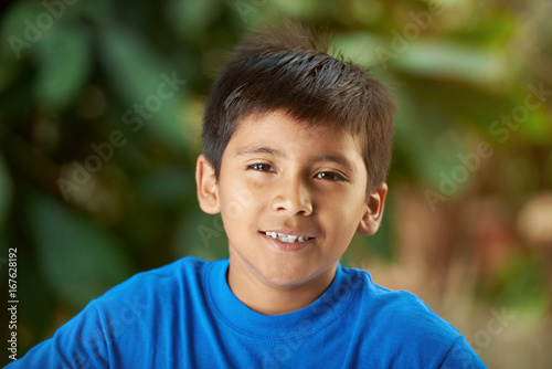 Portrait of small hispanic boy