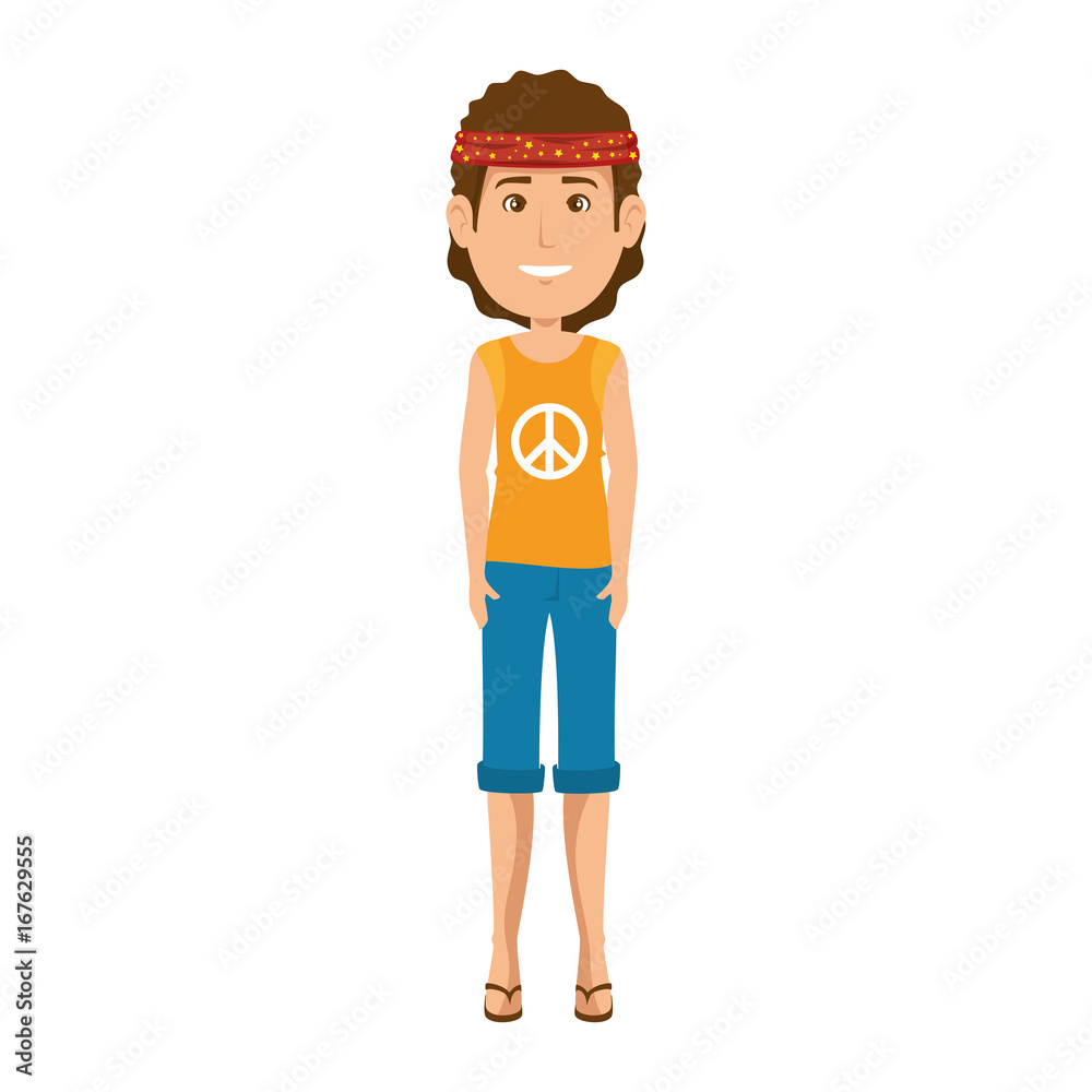 Hippie woman cartoon