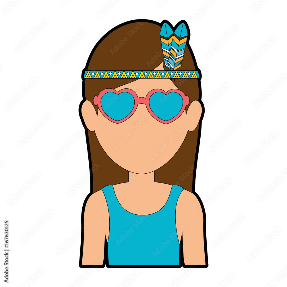 Hippie woman cartoon Hippie woman cartoon