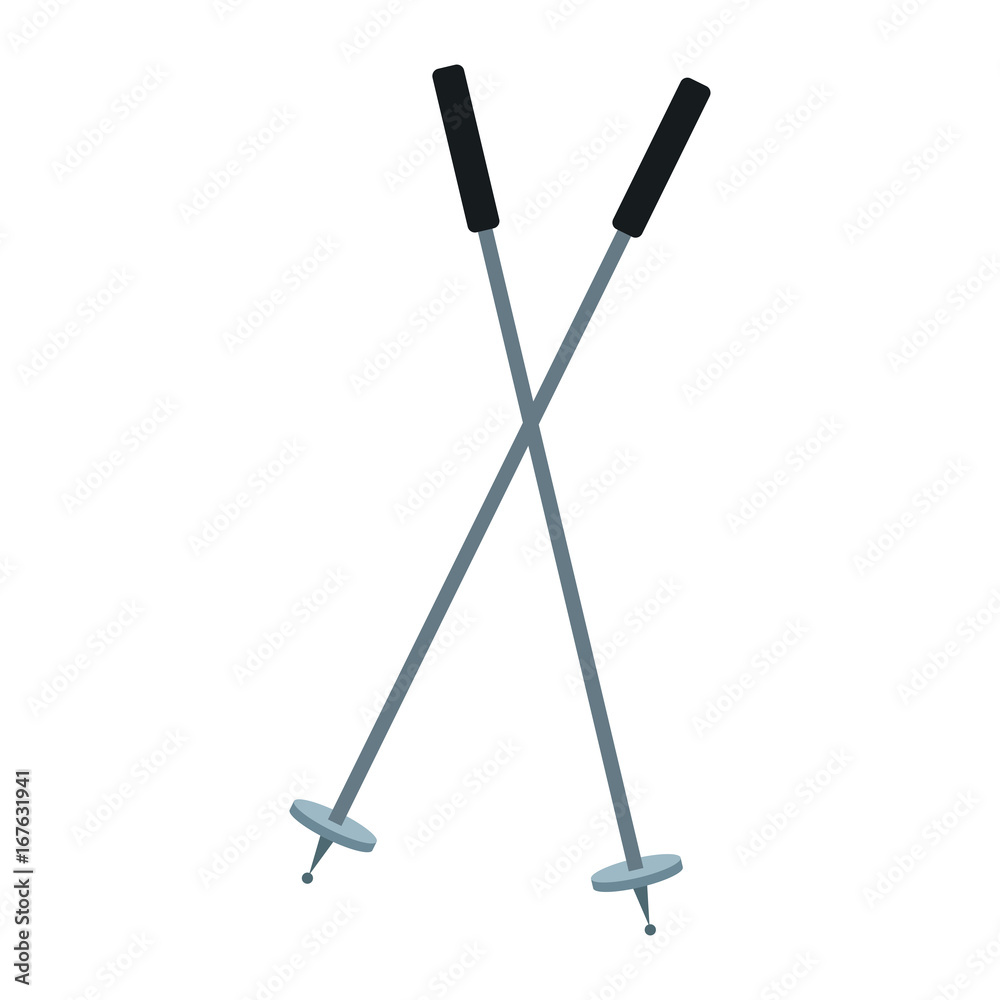ski sticks winter sport accessory elements vector illustration ski sticks winter sport accessory elements vector illustration