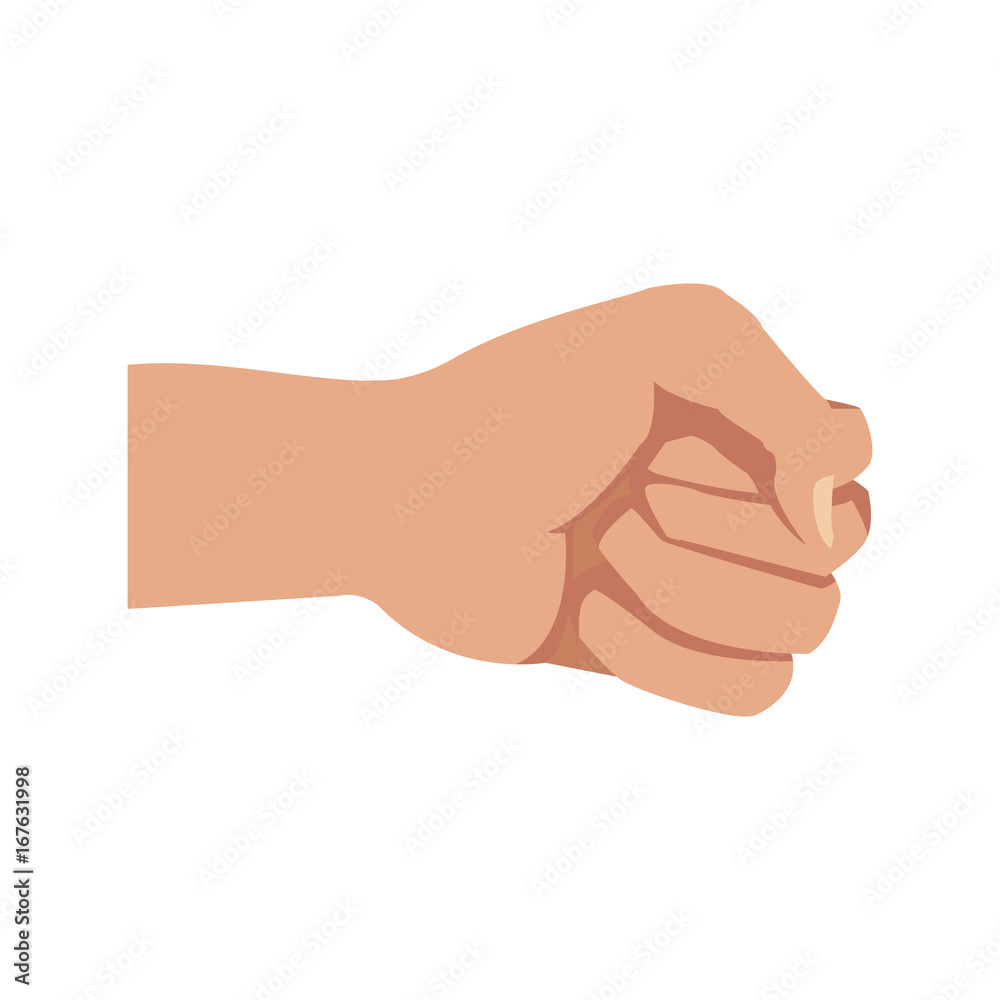 fist hand gesture cartoon on white background fist hand gesture cartoon on white background