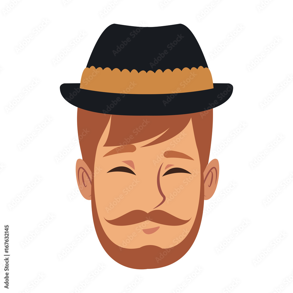 character man face happy smile cartoon vector illustration