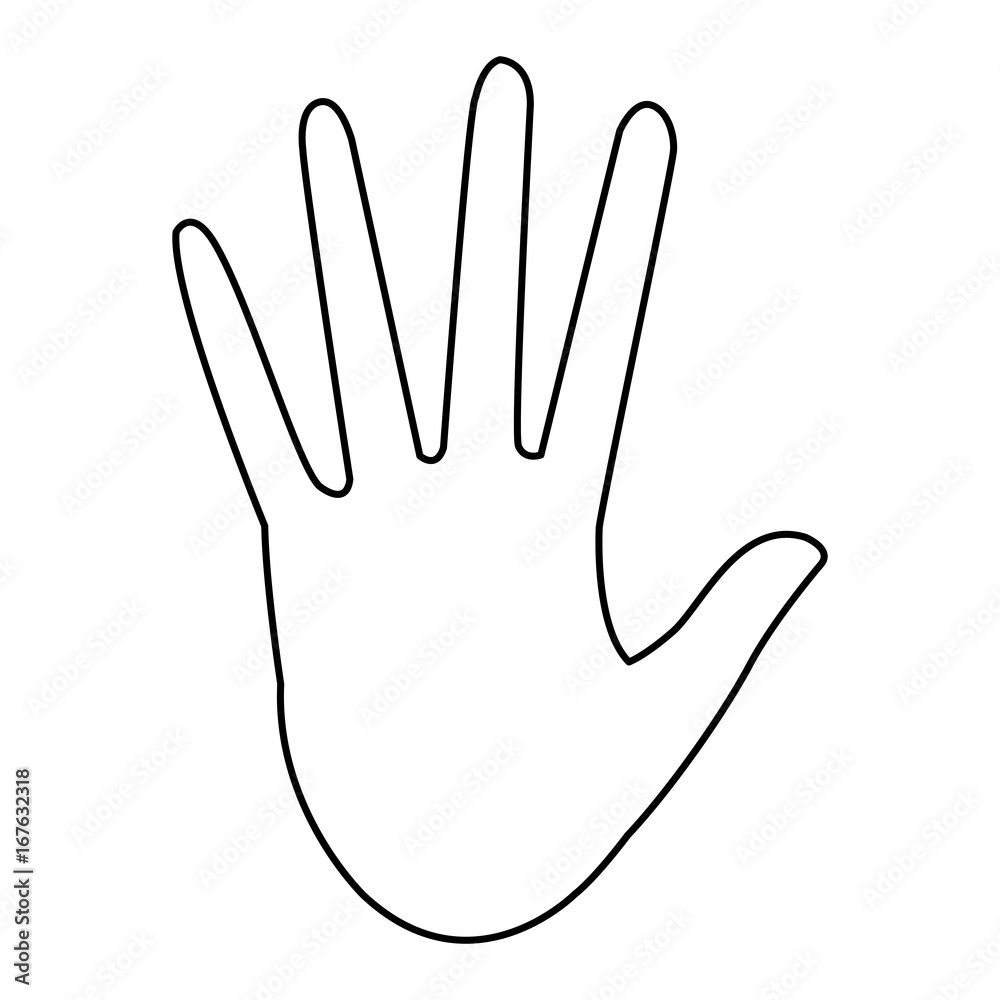 hand showing five finger stop gesture icon vector illustration hand showing five finger stop gesture icon vector illustration