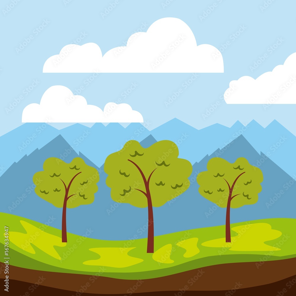 Cool relaxing landscape icon vector illustration design graphic Cool relaxing landscape icon vector illustration design graphic