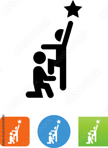 Reaching For The Stars Icon - Illustration