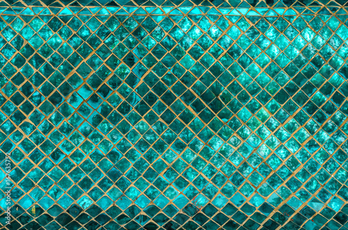 Green mosaic mirror art background