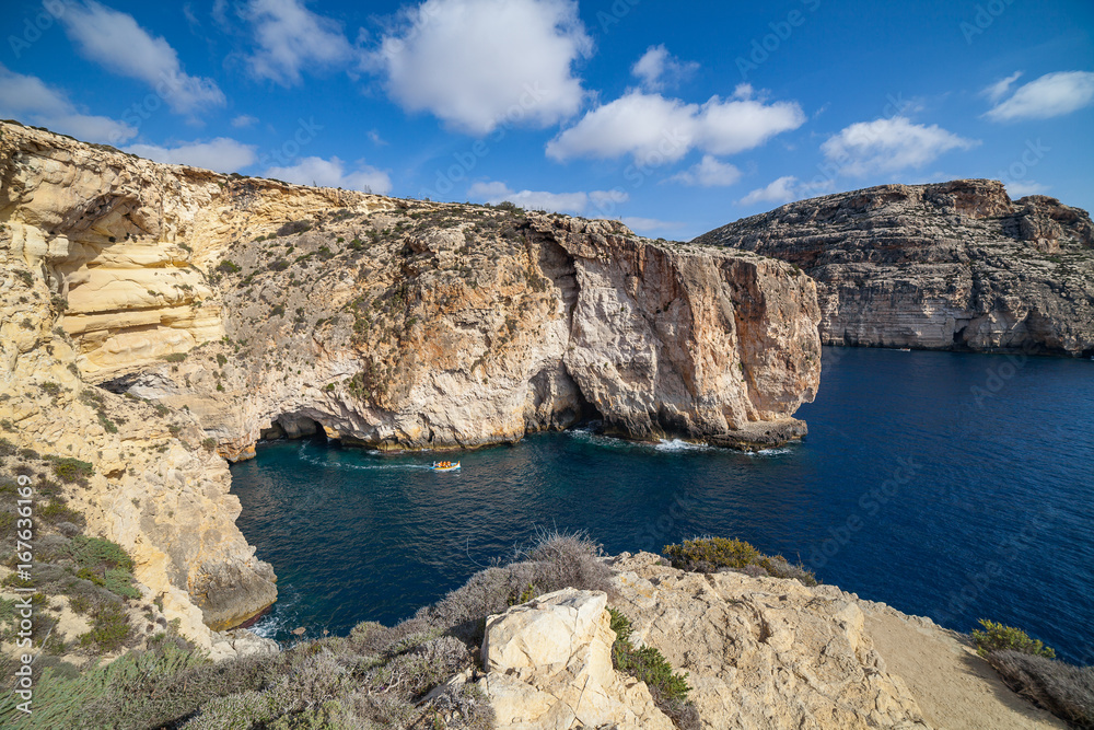Boat trip around the Blue grotto in Malta