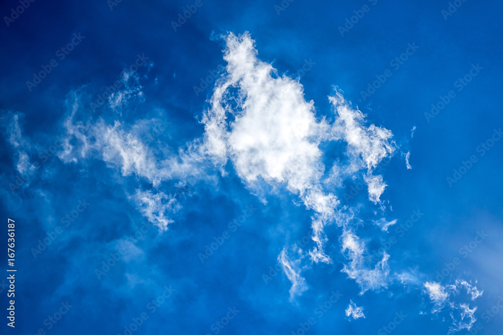 Blue sky with white clouds closeup Blue sky with white clouds closeup