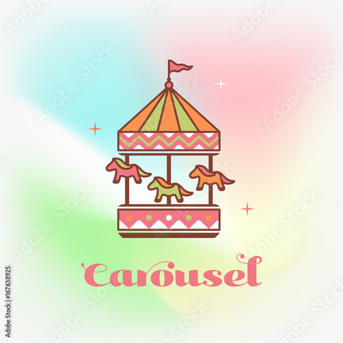 Carousel Company Vector Logo, Corporate logotype vector illustration. Attraction Symbol.