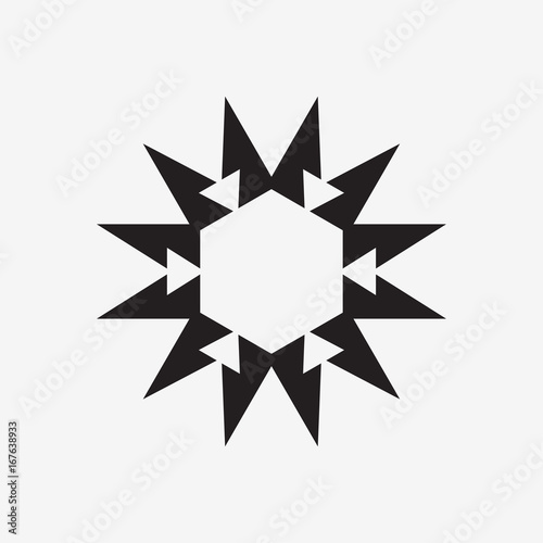 Hexagon Arrows Circle Vector Logo Design Template. Vector Corporate Icon.