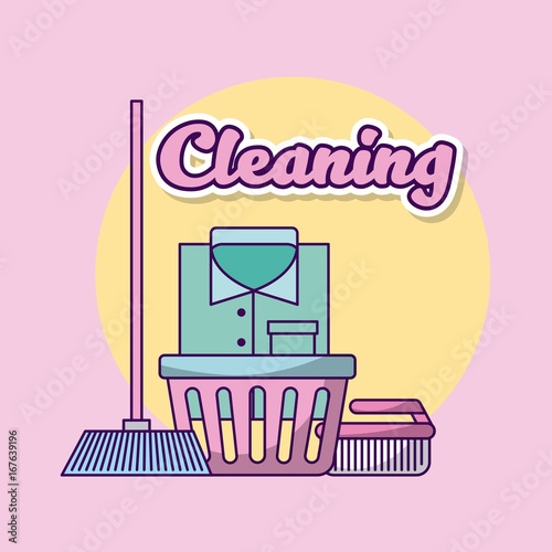 Laundry cleaning clothes icon vector illsutration design graphic