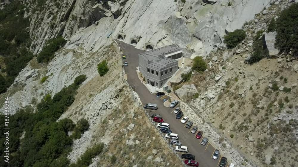 Aerial secure mountain vaults Mormon LDS Church. Granite Records Vault  Mountain a solid rock 600 foot tunnel Little Cottonwood Canyon. Genealogy  and family history preservation storage. Stock Video | Adobe Stock