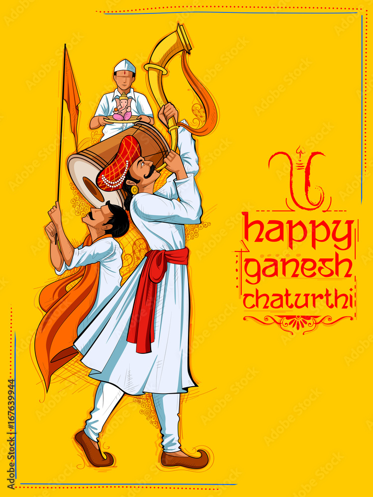 Obraz premium Lord Ganpati background for Ganesh Chaturthi