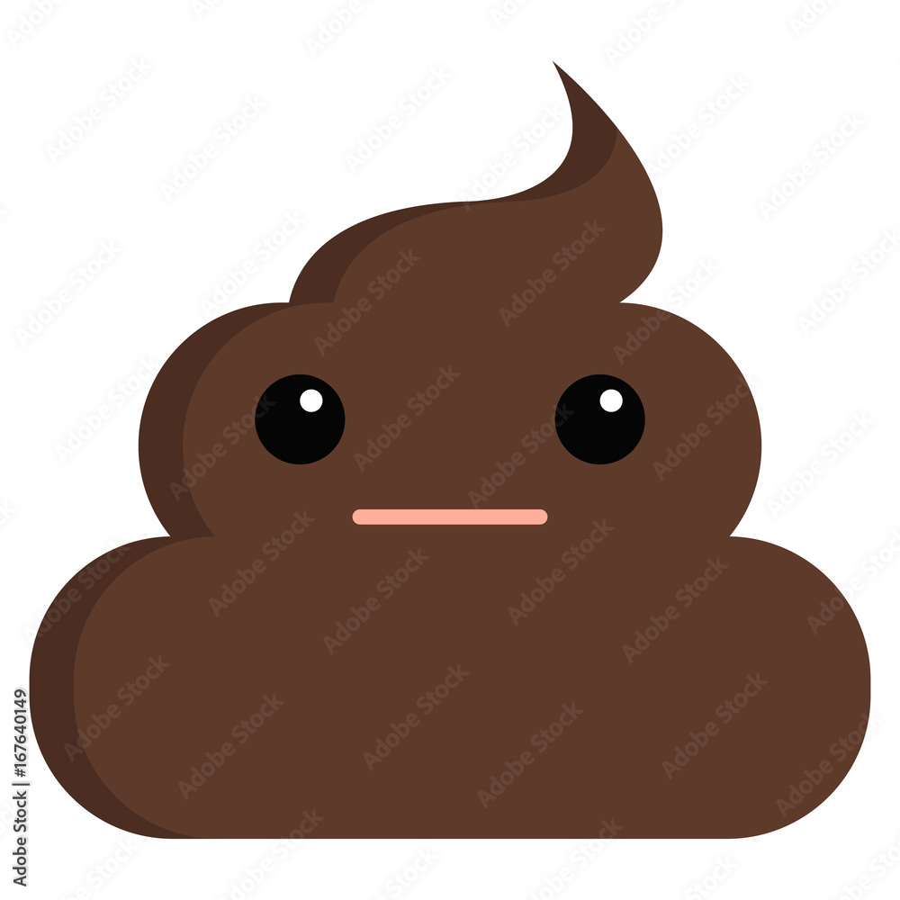 Neutral face stinky poop shit emoji flat icon Neutral face stinky poop shit emoji flat icon