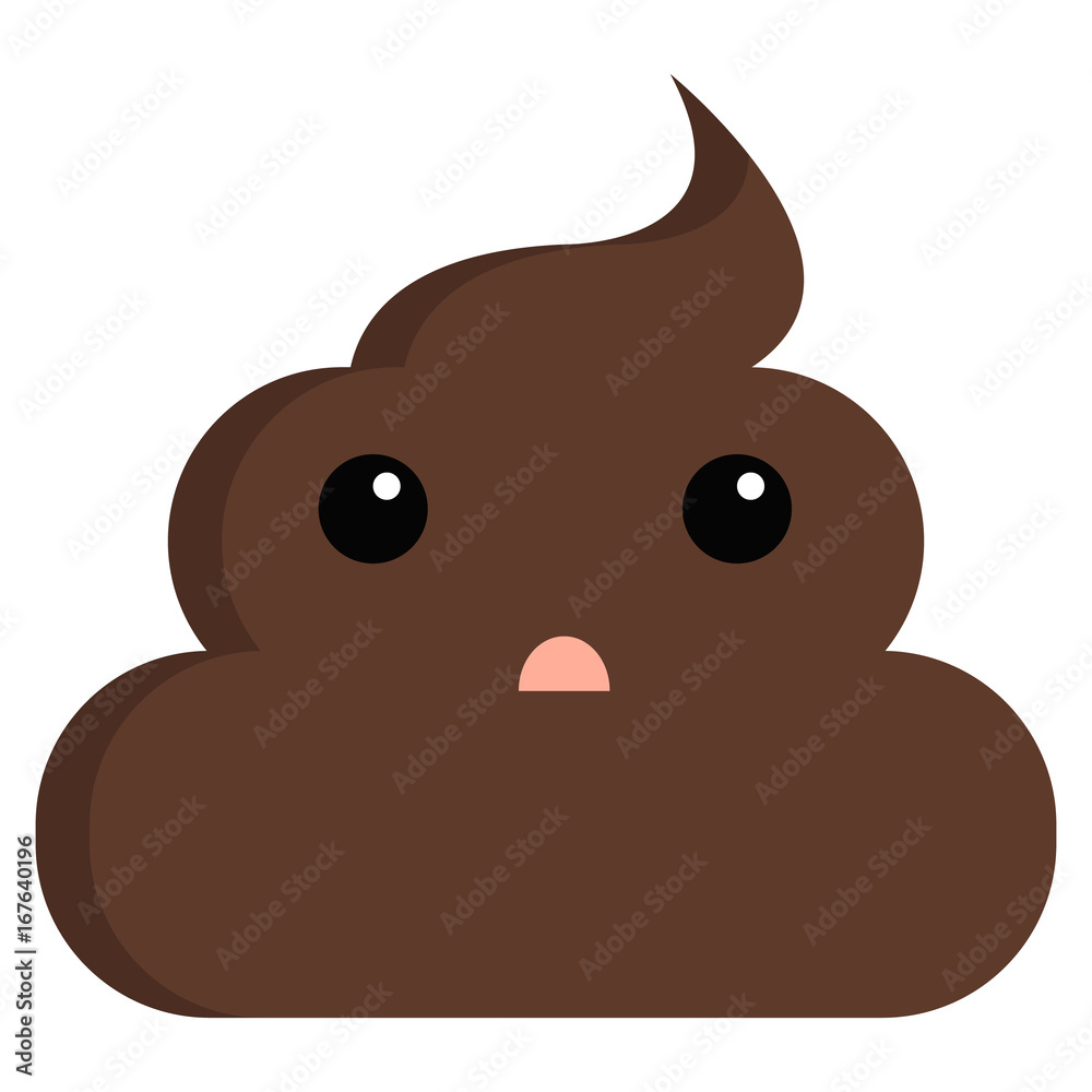 Hushed face stinky poop shit emoji flat icon Hushed face stinky poop shit emoji flat icon