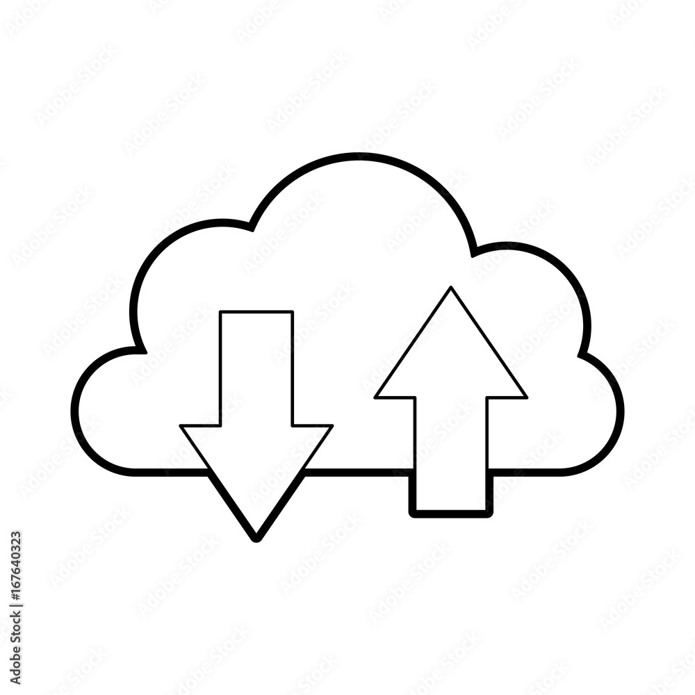 cloud computing with arrows vector illustration design cloud computing with arrows vector illustration design